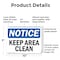Signmission Keep Area Clean, 10 in W x Rectangle, Plastic OS-2PACK-NS-P-710-L-15848 - alternate 7